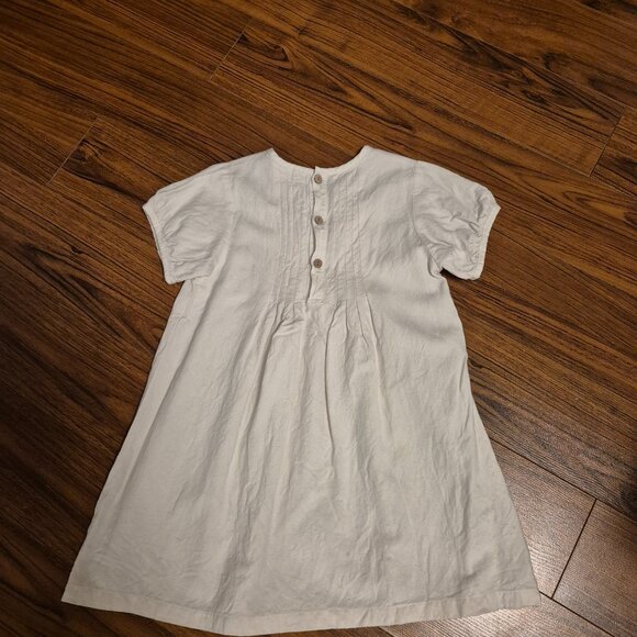 Ira Loves Mae White Linen Smock Dress Girls Size 8 - Picture 2 of 4